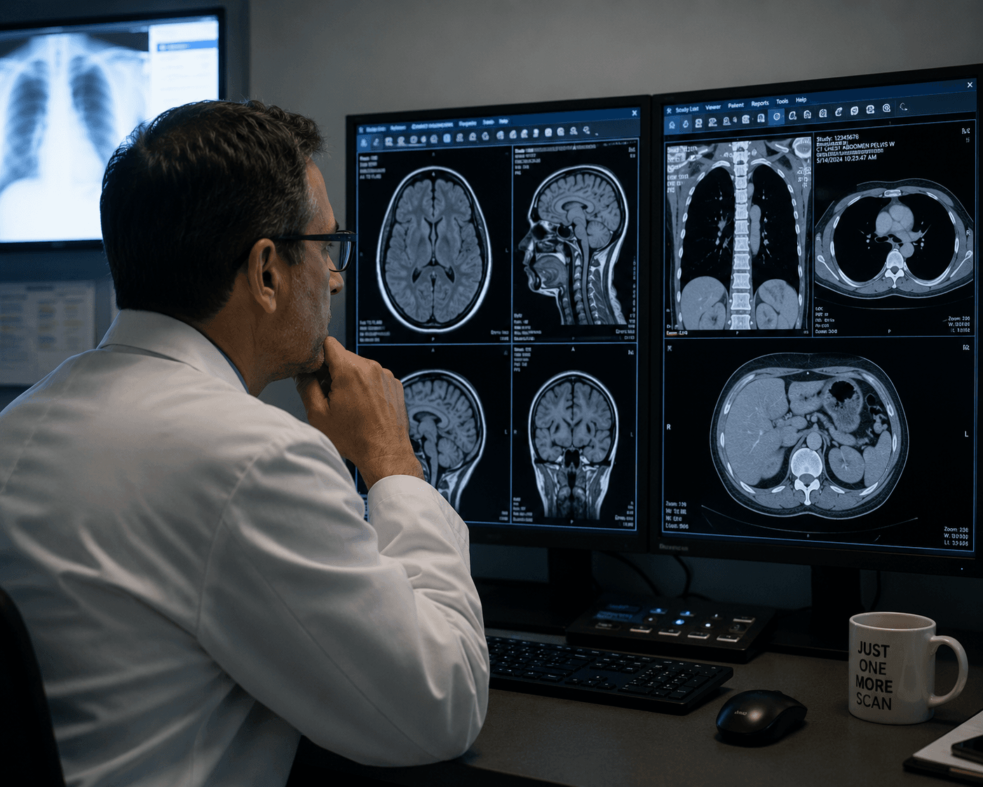 Radiology workstation blog guide to a professional reading room with diagnostic displays