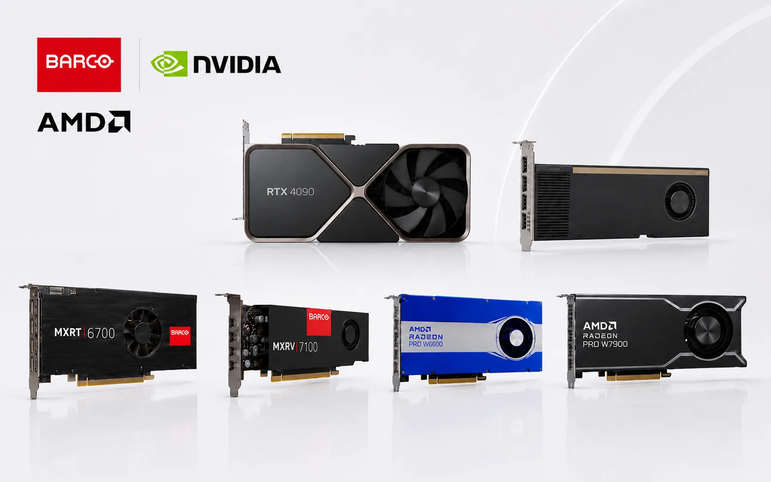 Barco MXRT, NVIDIA RTX, and AMD Radeon Pro medical imaging graphics cards